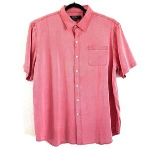 Nat Nast Men’s Button Up Red Havana Cloth Preppy Short Slv Casual Shirt